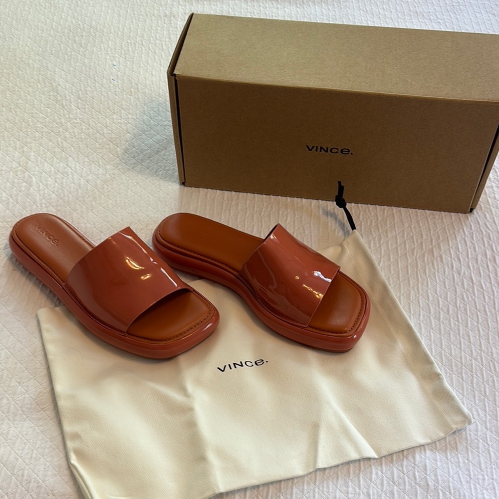 Vince Coral Blossom Slide Sandals